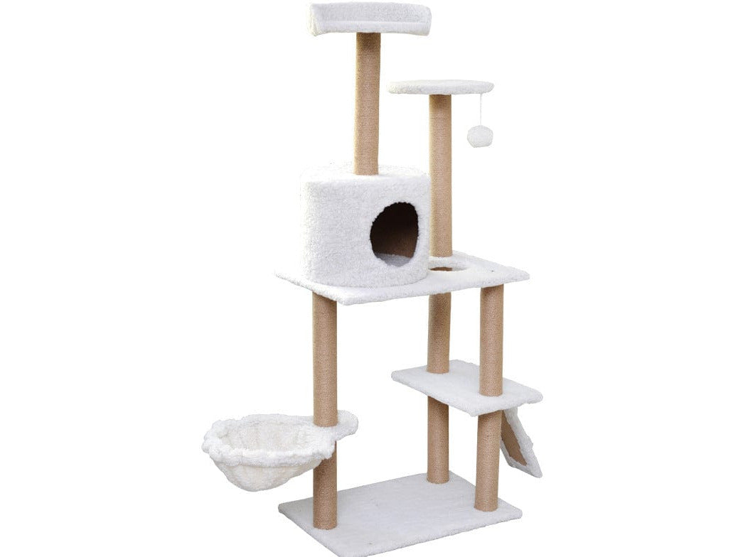 &nbsp;Cat Tree &amp; Scratching Post with Hammock – Beige