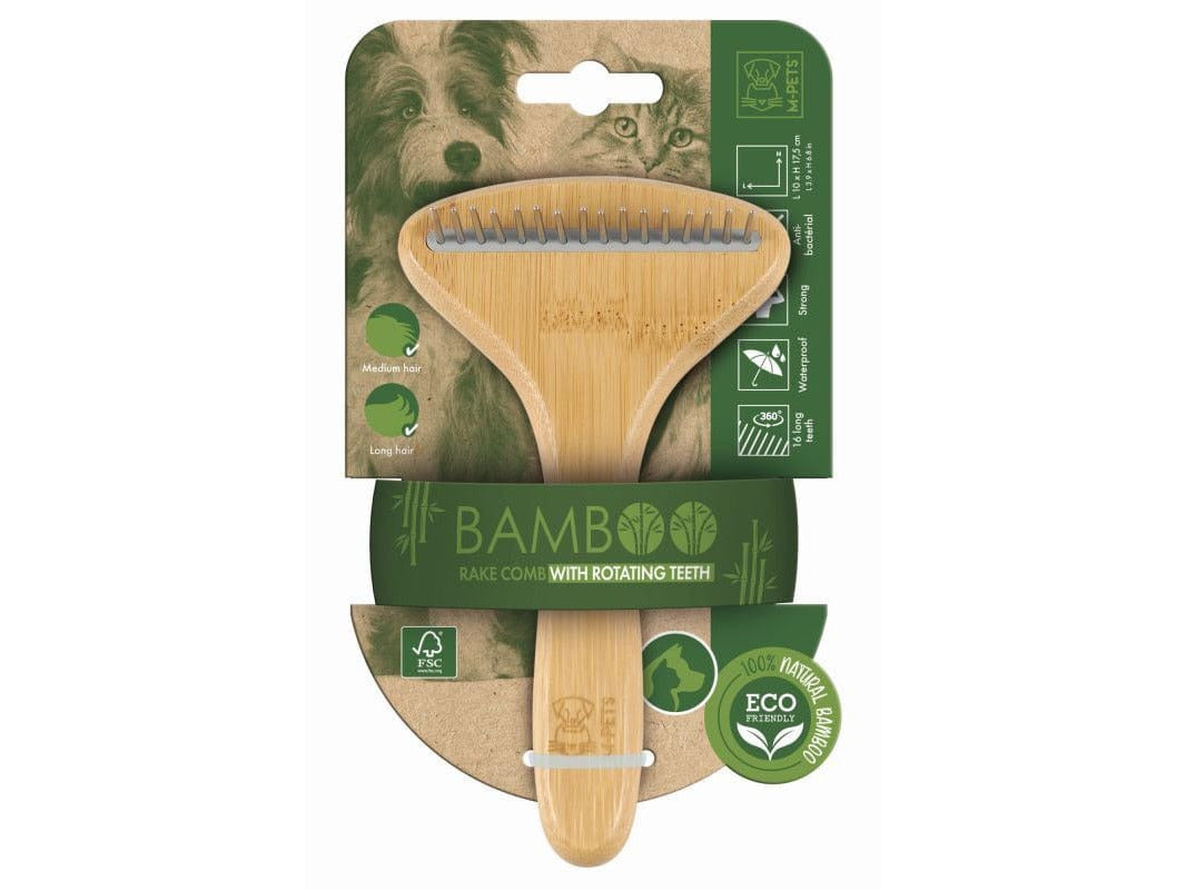 BAMBOO Rake Comb with Rotating Teeth