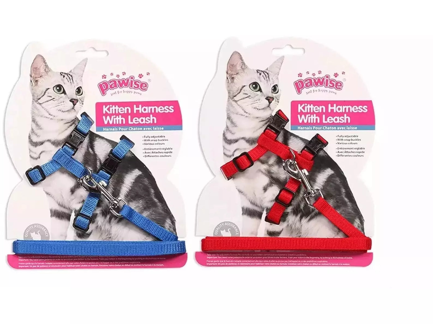 PAWISE Kitten Harness (14.5-25/18-30cm) W/1.2 Leash - S