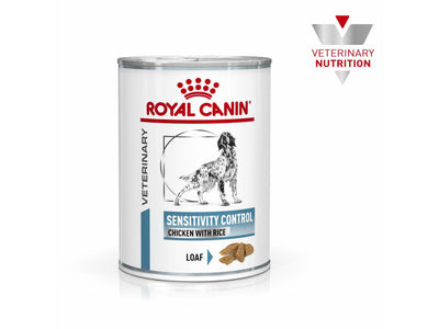 التغذية الصحية البيطرية للتحكم في حساسية الكلاب الدجاج والأرز (أغذية رطبة - معلبات) 12 × 420 جم