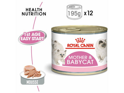 Royal Canin Mother & Babycat Mousse (WET FOOD - Cans) 12X195G