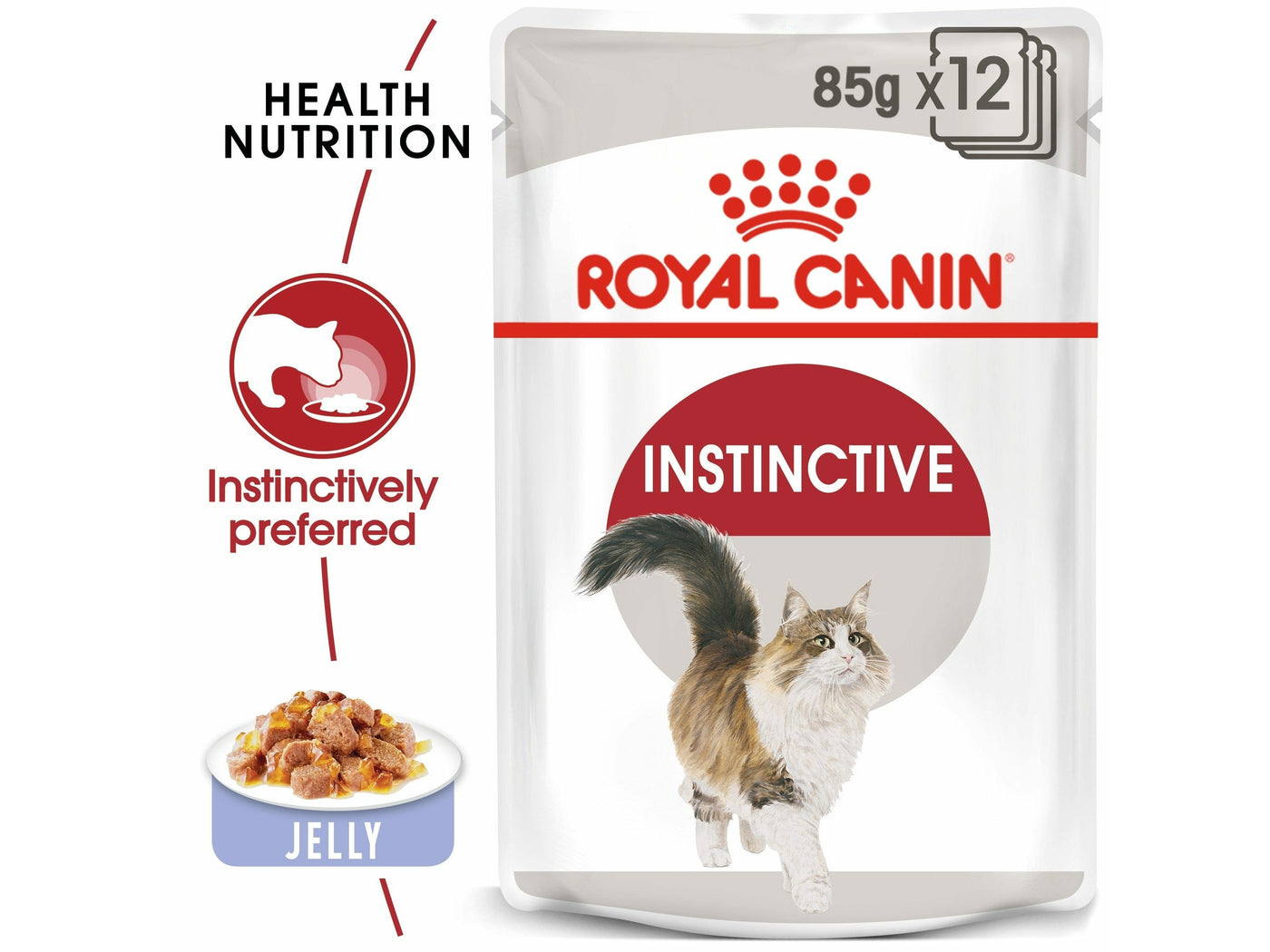 جيلي غريزي للتغذية الصحية للقطط البالغة (طعام رطب - أكياس 12 × 85 جم)