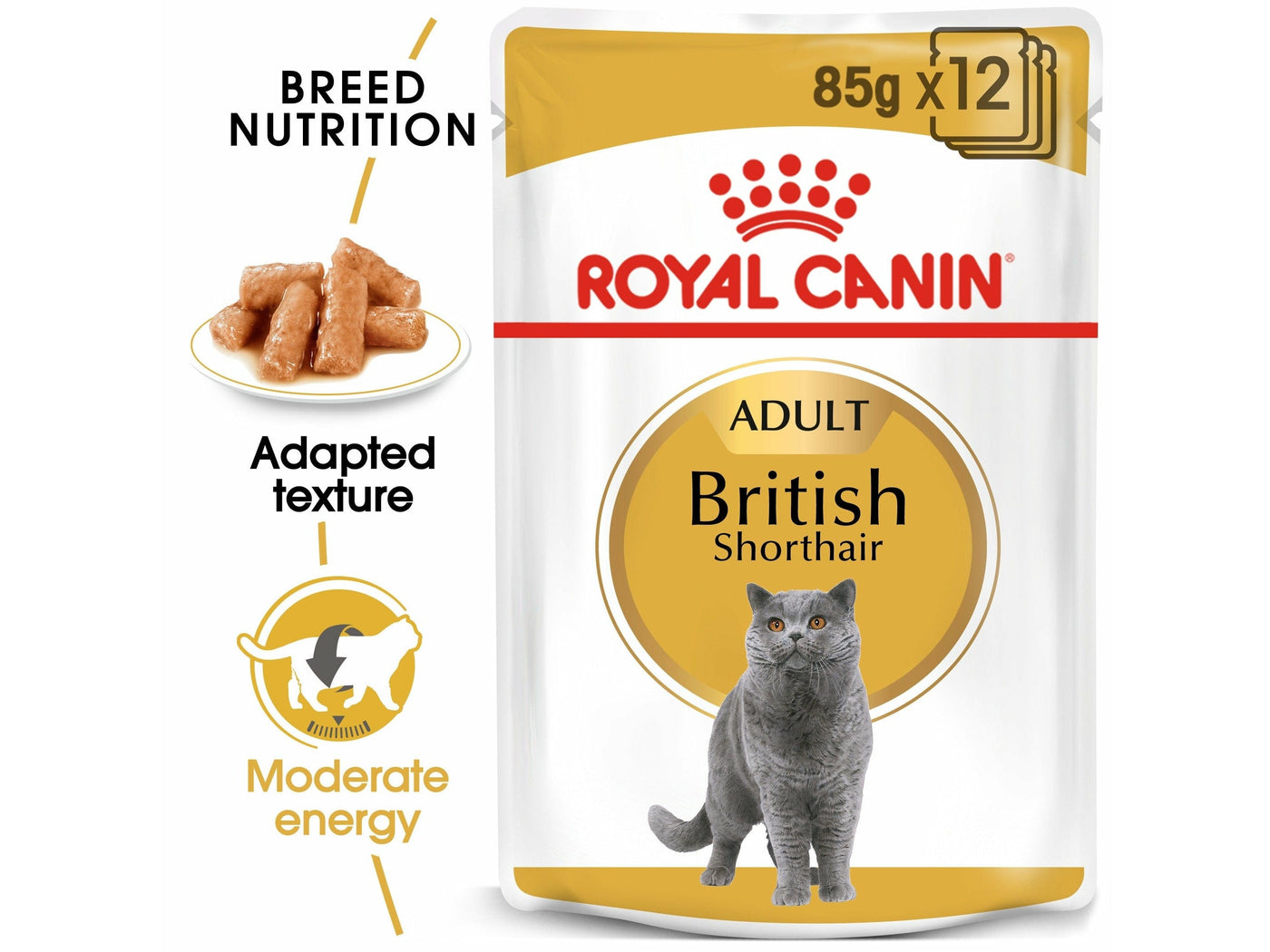 تغذية القطط البريطانية قصيرة الشعر 85GX12 طعام رطب - أكياس