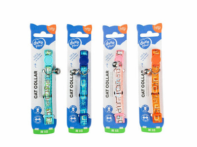 Cat Collar Retro Squares Nylon 20-30cm / 10mm - Mixed Colors