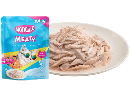 Moochie Meaty Tuna & Chicken Breast Recipe In Jelly  70G  Pouch