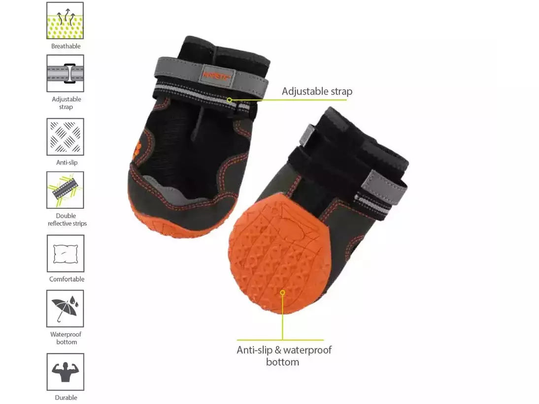 HIKING Dog Shoes Black & Orange