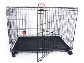 VOYAGER Wire Crate - 2 doors with Wheels patented SECURO lock Black